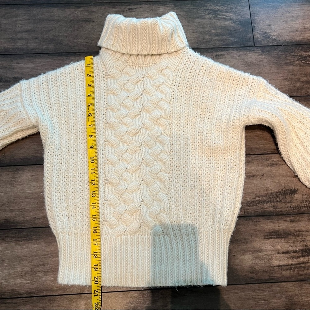 Cozy Cream Cable Knit Turtleneck Sweater Twik by Simons - Picture 3 of 6